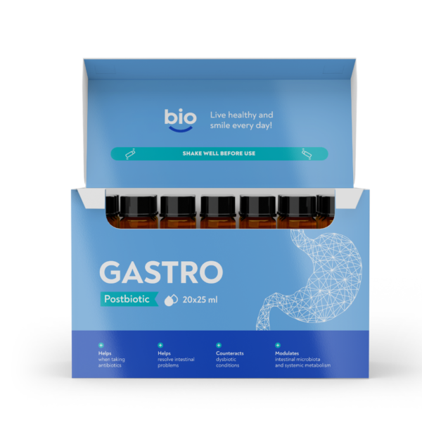 Bibiotic® Gastro Postbiotic for intestinal balance, 20+1 vials x25ml